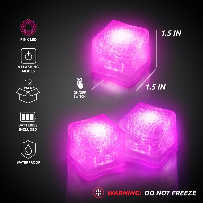 Windy City Novelties 12 pack LED Ice Cubes with Changing