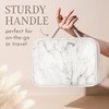 White Marble Bible Case, PU Leather Bible Cover 7.5x10x2.5 inches,