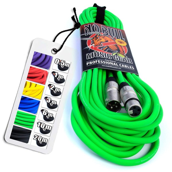 No Bull Nordell Music Gear' Premium XLR Cable (Green, 10m):
