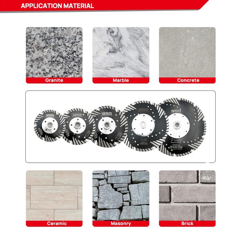 DT-DIATOOL 5 Inch Diamond Turbo Blade Cutting Granite Marble Concrete
