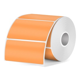 FINDAT Orange Thermal Labels 50 x 25 mm Rectangular Waterproof Vinyl Printable Thermal Stickers for Barcode Office Home Compatible with M110 M220 T50M Label Printer Pack of 350