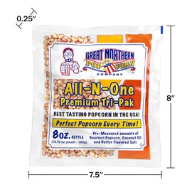 Great Northern Popcorn All-in-One Premium Tri-Pak Popcorn - 12/Case