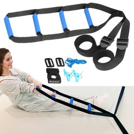 Jotogoyob Bed Ladder Assist for Seniors, 160 Inches Sit Up Helper with Non-Slip 4 Handles, Pull Up Assist Device for Elderly Adults Injury Handicapped Patients