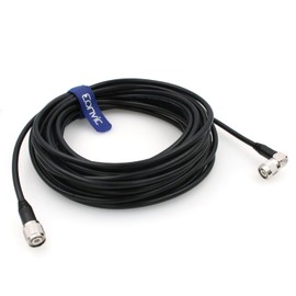 Eonvic GPS Antenna Cable Black TNC to TNC 90 Degree Flexible Coaxial Cable RG223 for GNS/GPS Receiver (10m)