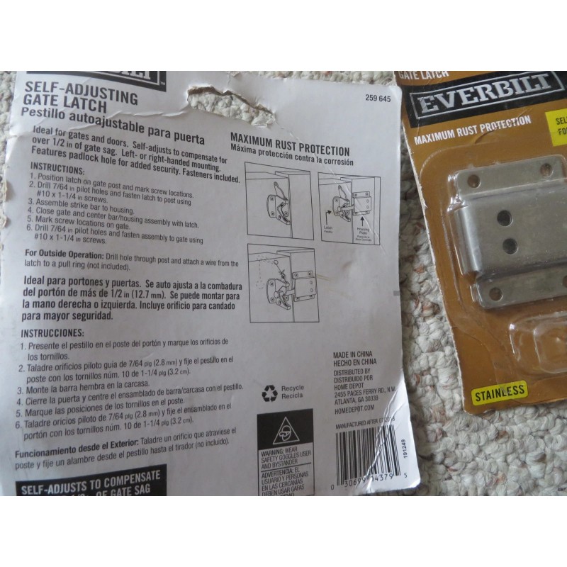 Everbilt 2 Everbilt Stainless Steel Self-Adjusting Gate Latches- Latch 259645
