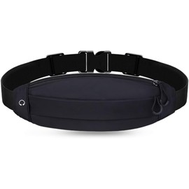 Cangurera Riñonera Deportiva para Correr Hombre Mujer, Negro