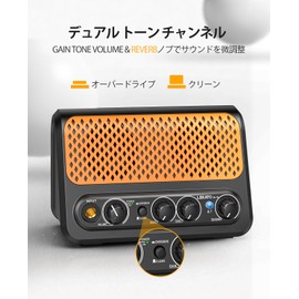 LEKATO Guitar Amplifier, Small 10W Mini Amplifier, Electric Guitar Amplifier, Headphone Amplifier, Bluetooth Clean/Overd, AUX IN 2 Sound Channels, Orange