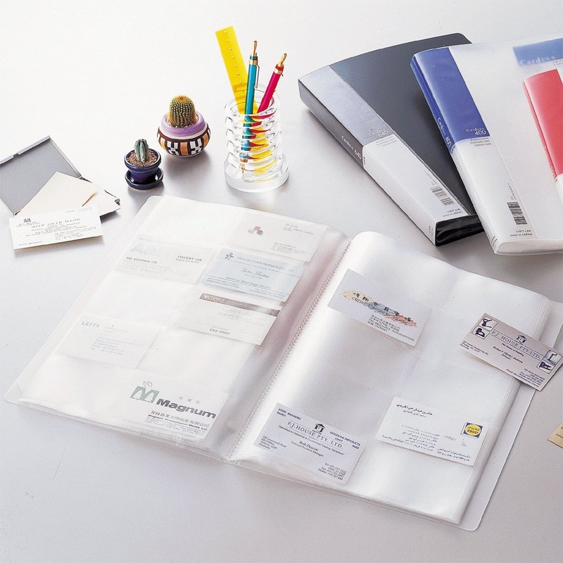 Lihit Lab Business Card File A4, 200 Sheets Indigo A944