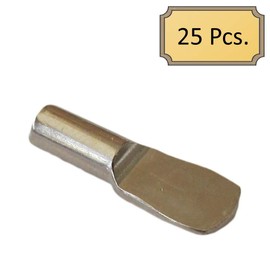 4mm"Spoon" Style Cabinet Shelf Support Pegs - Polished Nickel - Package of 25