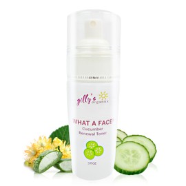Made in USA Cucumber & Witch Hazel Toner Spray for Face – Gilly’s Organics Natural Astringent with Aloe & Tea Tree – Pore Minimizer, Acne Mist, Hydrating Primer & Moisturizer, 3 fl oz