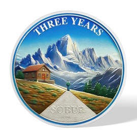 3 Years Sobriety Coin Third Years Sober Chalet Sobriety Coins AA Chips and Medallion Alcoholics Anonymous Coin Recovery Anniversary Token Sobriety Gifts for Women Men
