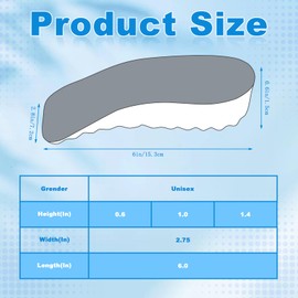 Glitopper 3 Pairs Orthopedic High Pads Height Increase Insoles Support Insoles Height Boosters Cushions for Men, Women(Grey,0.6 Inch)