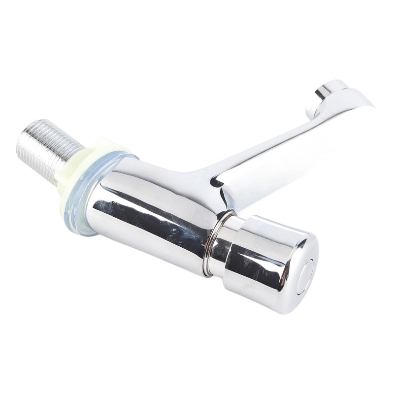Public Ktchen Bathroom Chrome Plated Self Closing Water Saving Time