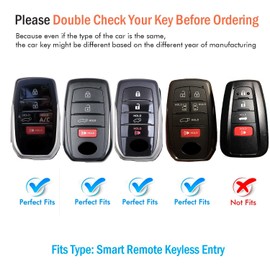 Tukellen for Toyota Key fob Cover Soft Key Shell Case for 2025 Camry 2019-2025 Land Cruiser,2021-2025 Sienna Venza Hilux Fortuner 2023-2025 Highlander Tundra Corolla bZ4X Prius 4/5/6 Buttons-Pink