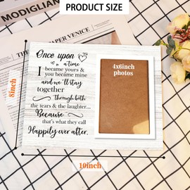 KLYTINK Couple Picture Frame, Love Photo Frame, Wooden Picture Frame Couples Gifts, Valentine's Birthday Gift for Him Her Husband Wife, Boyfriend Gift, Girlfriend Gift, 4x6Inch Photo