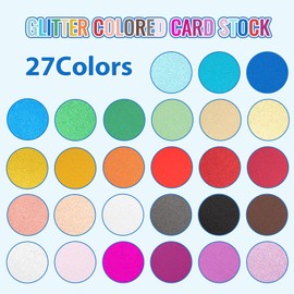 108 Pack Glitter Cardstock Paper Sheets, 27 Colors 8" x 12" Shimmering Paper 250gsm/92lb For Arts and Crafts, Decorative, Weddings & Birthdays Invitations, Scrapbook Supplies