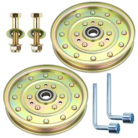 GELASKA 2 Pack 1-633109 Flat Idler Pulley Replaces eXmark 1-633109 Pulley, eXmark 116-4667 Flat Idler Pulley, 132-9424, 126-7685, 539102610 for Toro Z400 Z500 Z528 Z553 Z555 Z560 Z580 Z Master Mowers