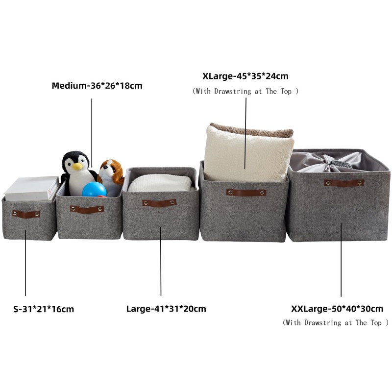 Mangata Fabric Storage Boxes,[4 Pack] Collapsible Storage Basket for Books,