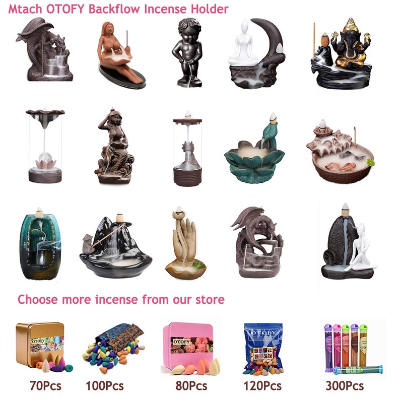 OTOFY 70 PCS Backflow Incense Cones Green Tea Incense Osmanthus