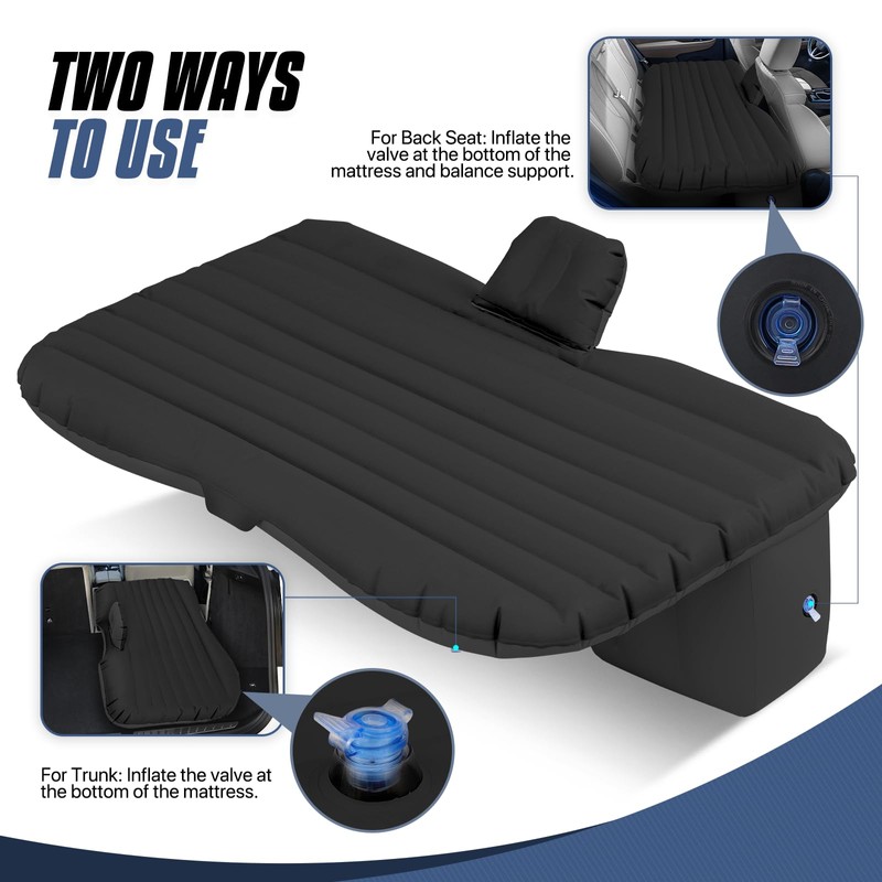 MADOG Inflatable Car Bed, Portable Foldable SUV Air Mattress for