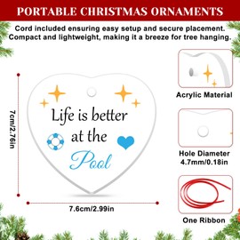 Swimming Gifts Swim Christmas Ornaments Swimmer Gift Swimming Lover Gifts for Women Men Girls Friend Swim Team Coach Gift Acrylic Hanging Ornament Pool Lovers Gifts Swimming Theme Gift