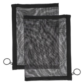 PACKOVE 2Pcs Portable Toiletry Bag Multifunctional Mesh Makeup Pouch Simple Cosmetic and Travel Organizer Black for Cosmetics Toiletries and Essentials