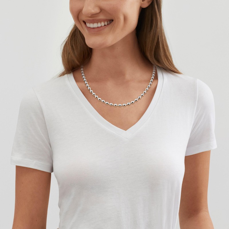 Silpada 'Urban Chic' Sterling Silver Hematite Beaded Necklace, 18" +