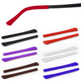6Pair Silicone Anti-Slip Eyeglass End Tips Ear Sock Eyeglass Arms Replacement Silicone Temple Tips Sleeves for Glasses Anti-Slip Ear Sock Stretchy Tube
