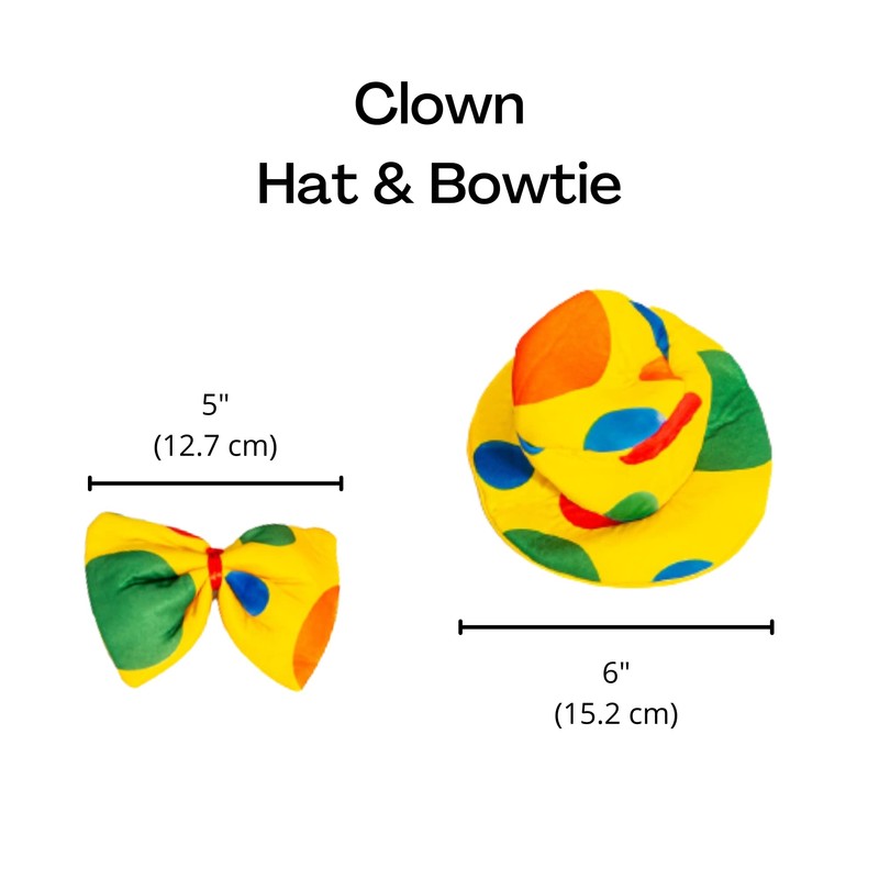 Midlee Clown Dog Costume Hat Wig & Bowtie