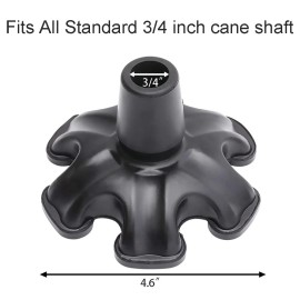 Yamthr Cane Tip with 6 Support Rubber Foot for Walking Canes 3/4 Inch Shaft, Self-Stand