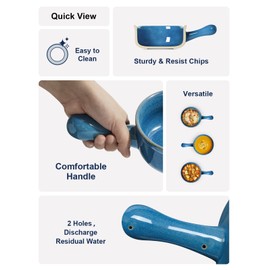 LE TAUCI Soup Bowls with Handle, 15 Oz Ceramic French Onion Soup Bowls, Large Soup Crocks Oven Safe for Stew, Onion, Soup, Chilli, Set of 4, Ceylon Blue
