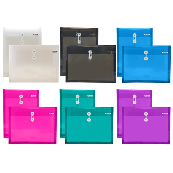 BAZIC Plastic Envelope Poly Envelopes, Letter Size Clear Folder String