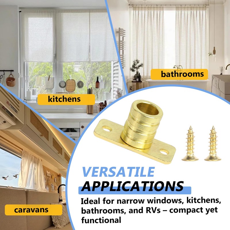 Nvguoes 3/8" Inside Mount Curtain Rod Brackets (4-Pack) 丨Heavy Duty