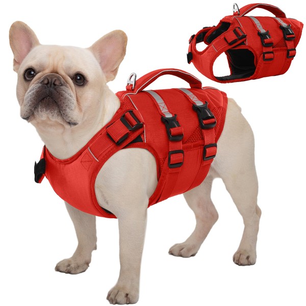 Kuoser Small Life Jacket for Dogs, Life Jacket with Handle