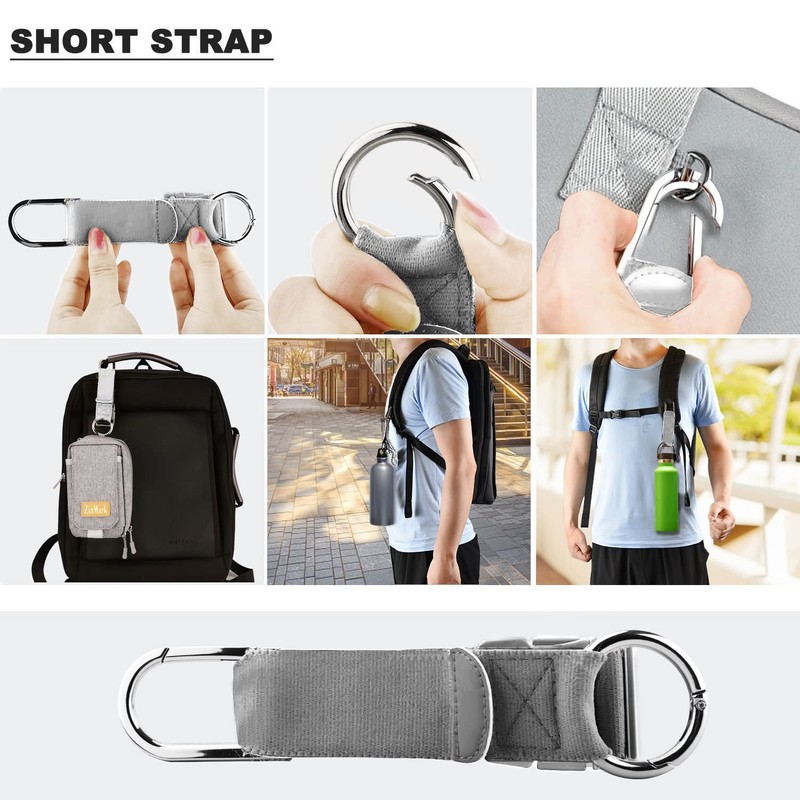 Elastic Jacket Gripper Travel Strap with D-ring Hooks and buckle,