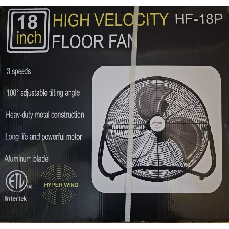 Hyper Wind 18" 3-Speed High Velocity Heavy Duty Metal Industrial