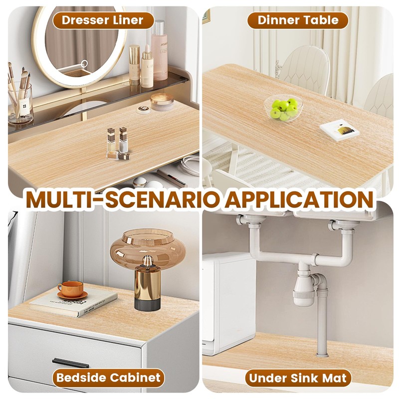 Drawer Shelf Liner for Kitchen Cabinets Non-Adhesive, Non Slip Shelf