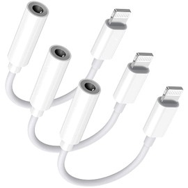 esbeecables Lightning to 3.5 mm Headphone Jack Adapter, [Apple MFi Certified] 3 Pack iPhone 3.5mm Headphones/Earphones Aux Audio Dongle Adapter Compatible for 14 13 12 11 XS XR X 8 7, Support All iOS