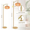 Duoled Glass Floor Lamp for Living Room with Amber Glass