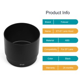 Fotover ET-67 Lens Hood Replacement Sun Shade for Canon EF 100mm f/2.8 & EF 100mm f/2.8 USM lenses