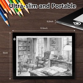 NXENTC A4 Tracing Light Pad, Ultra-Thin Tracing Light Box USB Power Artcraft Tracing Light Table for Artists, Drawing, Sketching, Animation