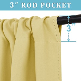 RYB HOME Blackout Curtains for Bedroom - Thermal Insulating Privacy Window Curtains for Kids Nursey Dining Bathroom Home Office Decor, Width 42 x Length 45 inches, Light Yellow, 2 Panels