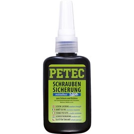 PETEC Schraubensicherung 50g. Schrauben Kleber zum Sichern und Dichten. Starker Klebstoff Schraubenkleber für Muttern, Bolzen und Gewindegrößen bis M36 91050