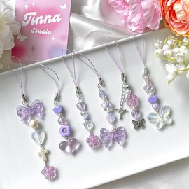 Purple Fairy Kpop keychain Cute Phone Charm,Trendy Y2K Fashion Journal Binder Planner Charm, party favor, gift for her - Color: Smiley face