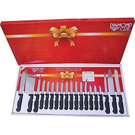 Diamond Cut Kitchen Utensil 19 Piece Cutlery Set, Multisizes