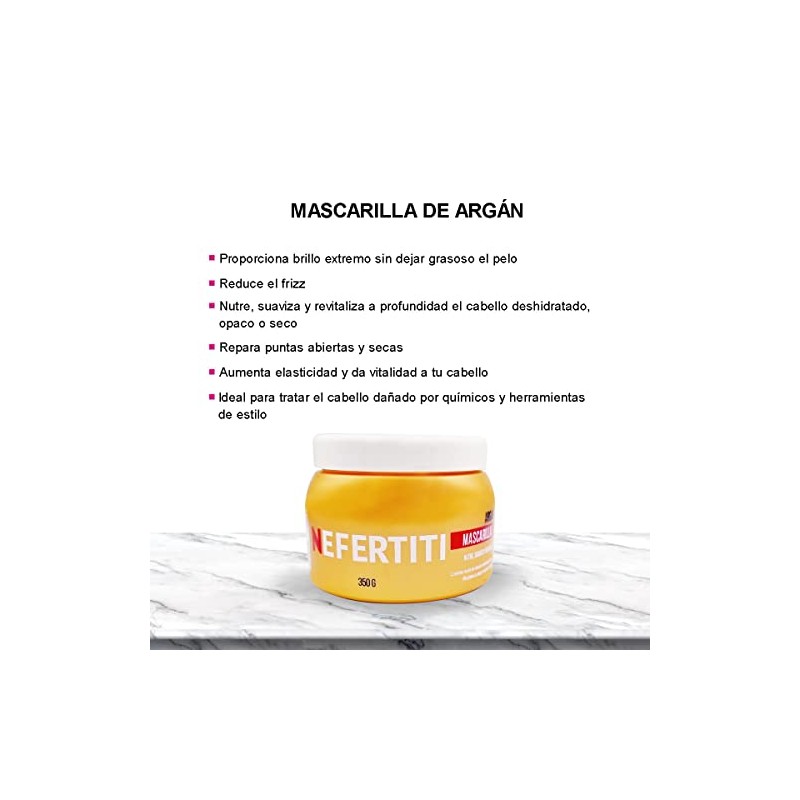 Kit Nefertiti Aceite de Argán Mascarilla para Cabello Deshidratado Seco