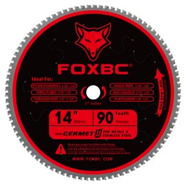 FOXBC 14 Inch Stainless Steel Metal Cutting Saw Blade 90 Tooth for Evolution 14 Inch Metal Saw and Other Low RPM saws, Cermet Carbide Up to 5X Longer Life