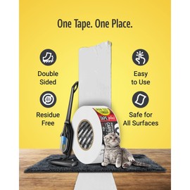 TapePlus Carpet & Rug Tape - 2 in x 40 yd, White - Double-Sided Carpet Tape for Area Rugs & Floor Mats on Hardwood & Laminate Floors - Professional Grade Adhesive, Heavy Duty, Residue-Free, Easy Peel