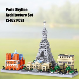 BDYDT Architecture Paris Skyline Micro Building Blocks Set（2462PCS） - Architectural Model Toys Gifts for Kid and Adult