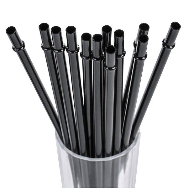Dakoufish 9 Inch Clear Reusable Plastic Replacement Drinking Straws for